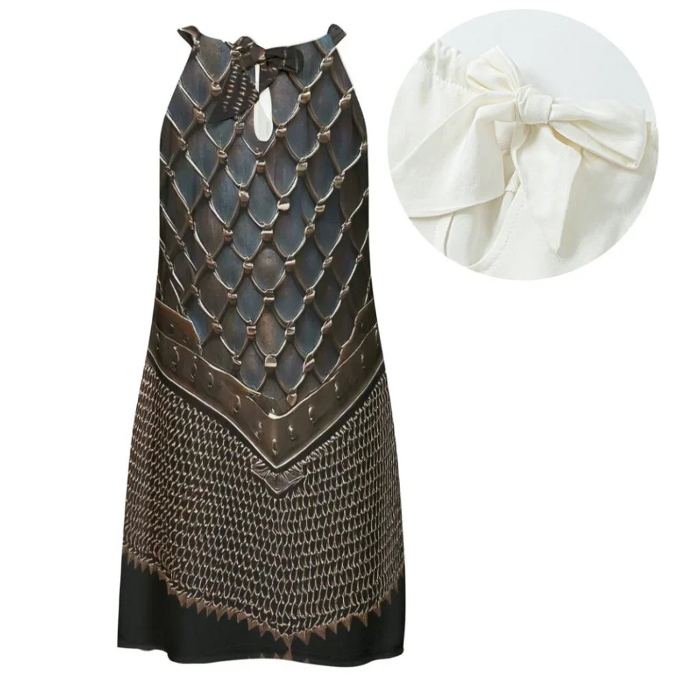Medieval Armor Joan of Arc Rayon Gladiator Dress Sleeveless Festival size xl - Picture 8 of 8